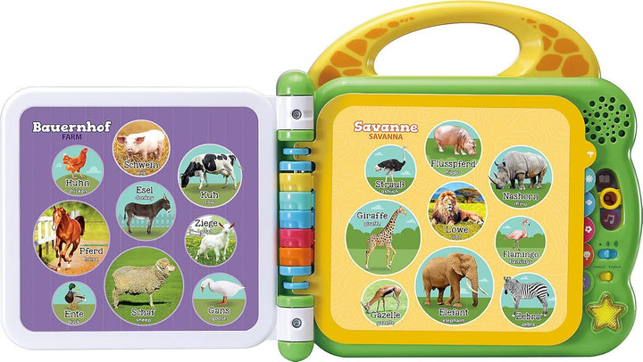 VTech Baby Mein 100-Wörter-Buch – Interaktives Bilderbuch zum Lernen erster Wörter mit 12 bilinguale