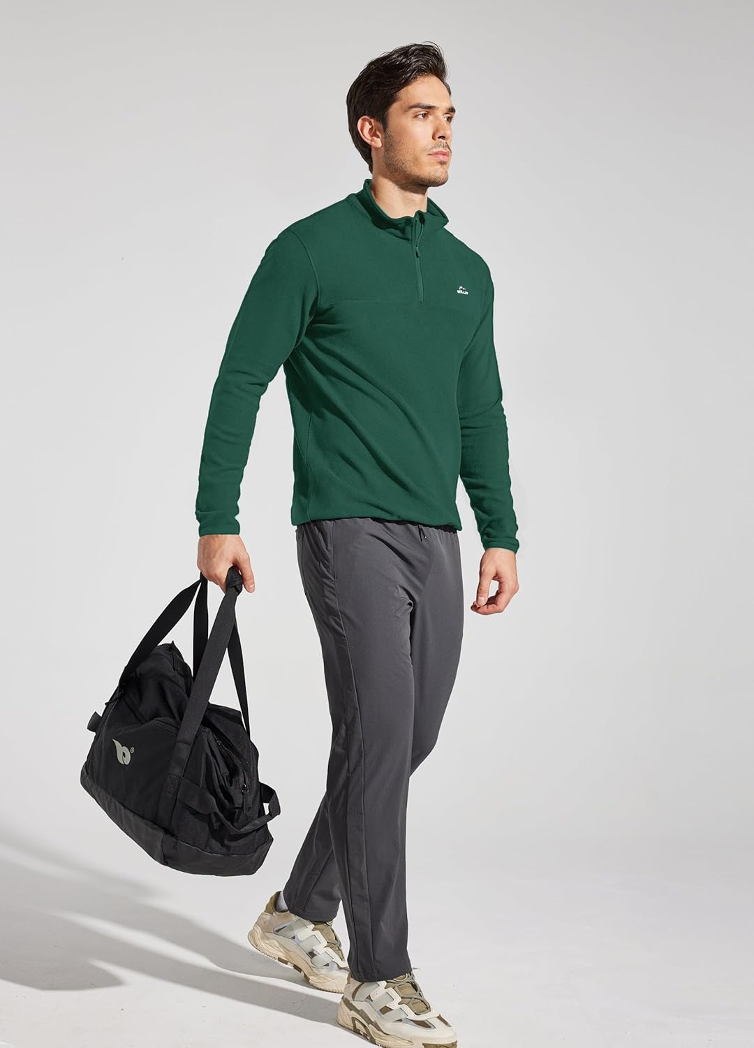 WILLIT Pullover Herren Fleece Sweatshirt mit reissverschluss Fleecepullover Arbeitspullover Atmungsa