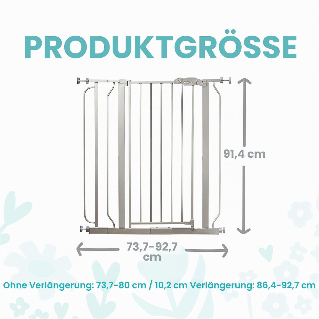 Regalo Deluxe Easy Step Schutzgitter extrahoch, Platinum, Platinum
