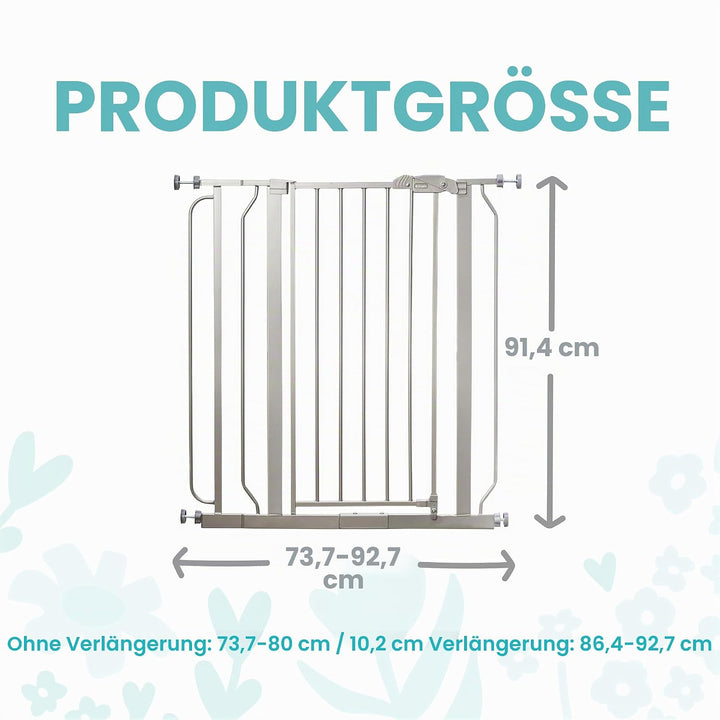 Regalo Deluxe Easy Step Schutzgitter extrahoch, Platinum, Platinum
