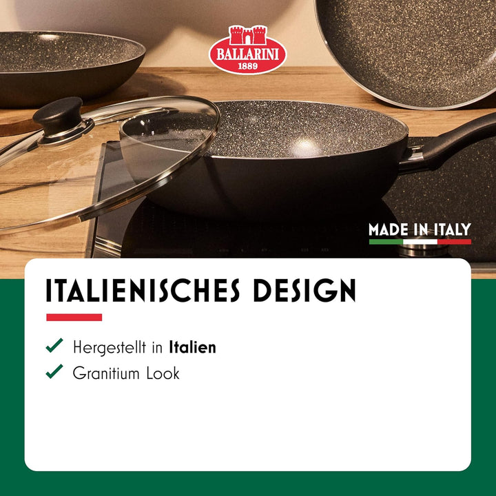 BALLARINI Bologna Bratpfanne 28 cm, Aluminium, Keramik-Antihaftbeschichtung, kratzfeste Keramikpfann