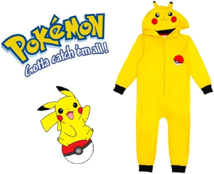 Pokemon Jungen Einteiler mit Kapuze Pikachu Charmander Alter 3-12 Jahre 7-8 Jahre Pikachu 2, 7-8 Jah
