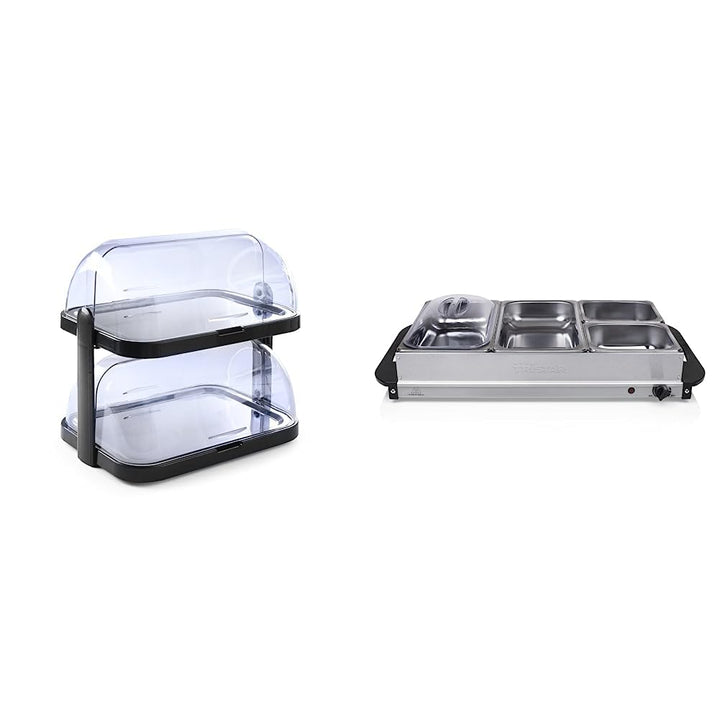 HENDI 871812 Rolltop-Präsenter Gekühlt & Tristar BP-6285 Buffet-Server, 300, Silber Bundle mit Buffe