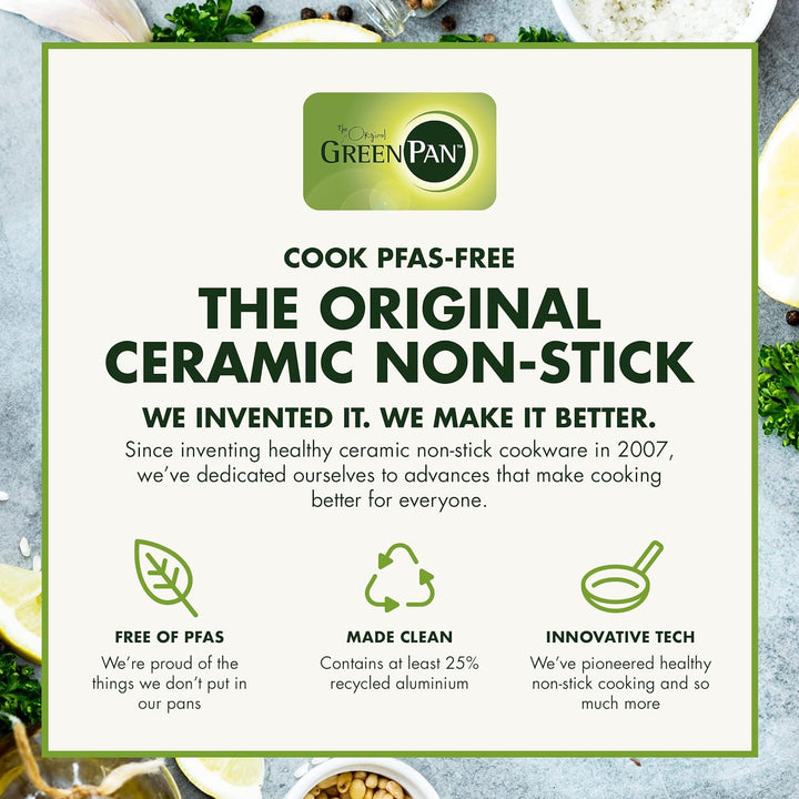 GreenPan Memphis Bratpfannen-Set (20 cm, 24 cm & 28 cm), gesunde keramische Antihaftbeschichtung, PF