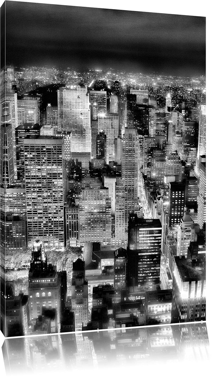 Pixxprint Nightlife Big City als Leinwandbild | Grösse: 100x70 cm | Wandbild | Kunstdruck | fertig b