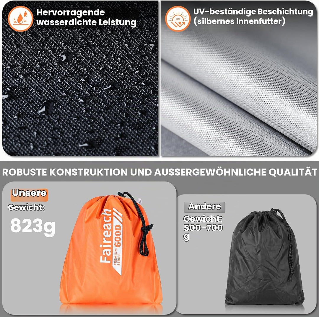 Fahrradabdeckung Wasserdichte &amp; Reissfeste Fahrradschutzhülle mit Schlosslöchern – inkl. Aufbewahrun