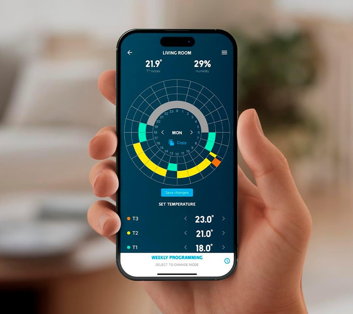 CAME Wand-Thermostat TH/750, WLAN, App und Touchscreen, Doppelrelais für Heizung und Klimatisierung,