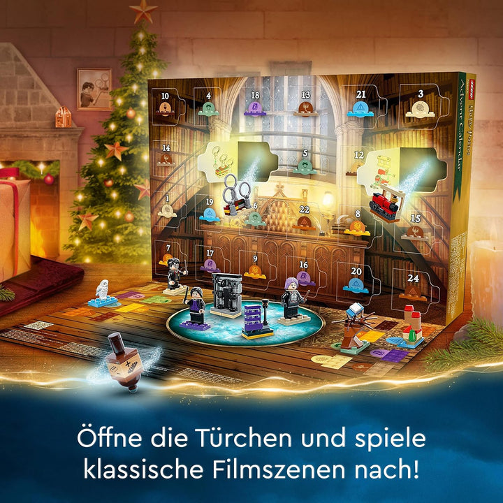 LEGO 76404 Harry Potter Adventskalender 2022 mit Brettspiel, 7 Minifiguren, Film-Szenen und Spielzeu
