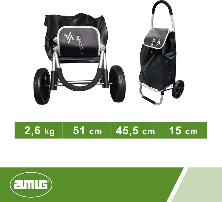Amig - Einkaufstrolley | 12 x 45,5 x 95 cm | mit 2 Rädern | Thermofunktion | Fassungsvermögen 50 Lit