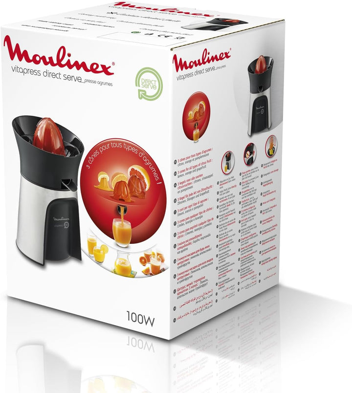 Moulinex PC603D10 Elektrischer Entsafter mit Direktserviersystem | Inklusive 3 Presskegel | Automati