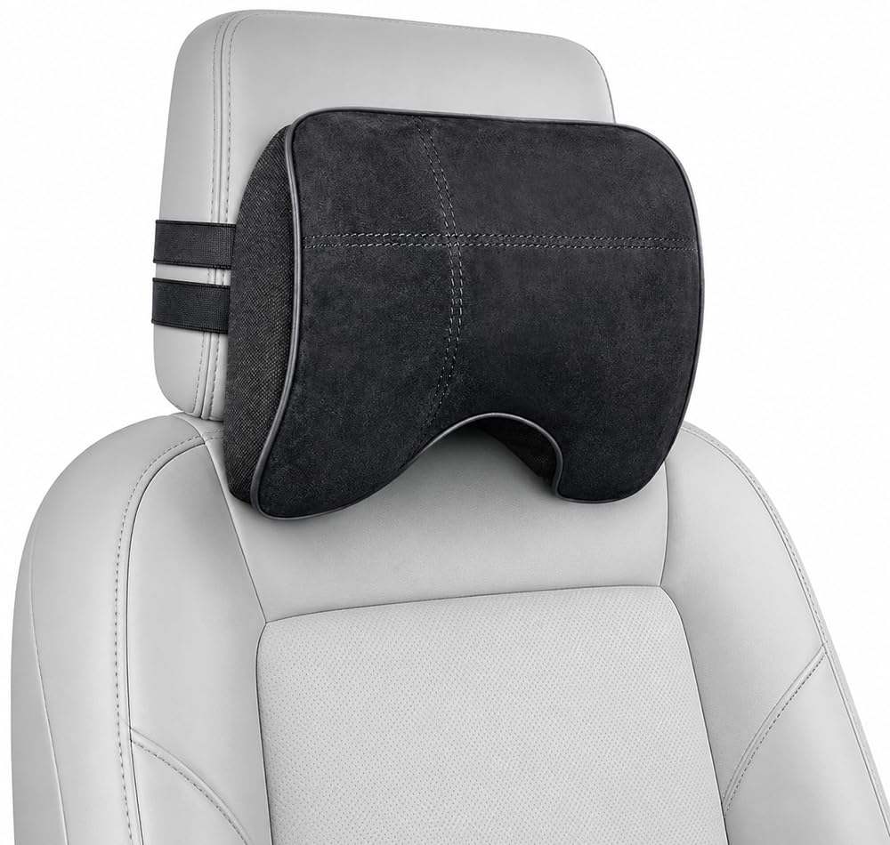 EASY EAGLE Auto Nackenkissen aus Wildleder und Memory-Schaum, Nackenkissen mit Abnehmbarem Befestigu