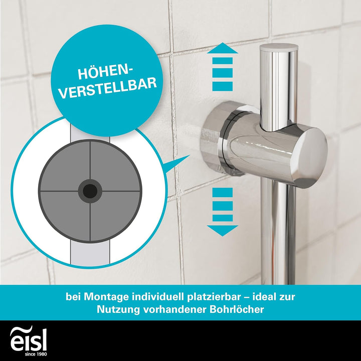 EISL DX7050CSB CLAUDIO Brausestangenset, Duschset mit Brausestange 60cm, Duschbrause mit Schlauch un