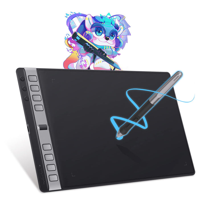 HUION Inspiroy 2 L Grafiktabletts, Tragbares Zeichentablett mit 8192 Stufen batterielosem Digitalsti