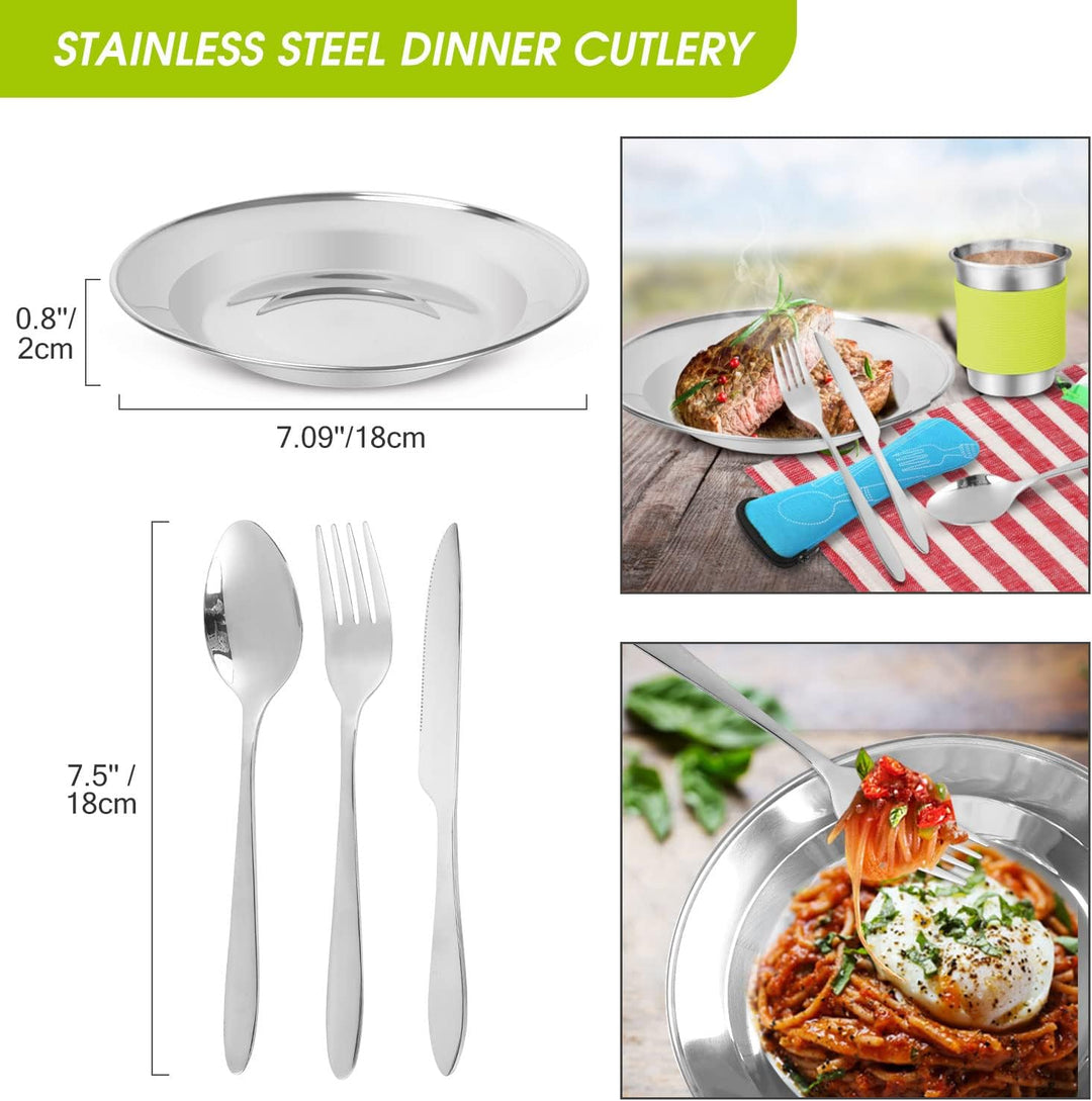 Odoland Camping Geschirr Set, Kochgeschirr für Outdoor Kochen für Camping, Rucksacktourismus, Kochen