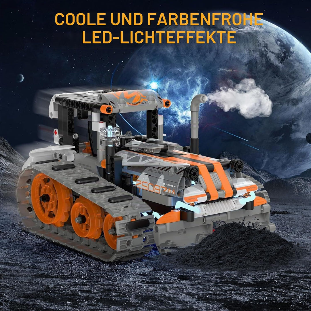 Technik Roboter Kinder für Jungen, 5-IN-1 Technik Bauspielzeug für Kinder mit App-Fernsteuerung, Pan