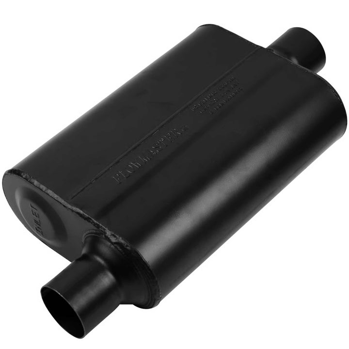 Flowmaster 942546 Super 44 Schalldämpfer - 2,50 Offset IN / 2,50 Center OUT - Aggressive Sound, schw
