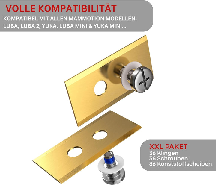 36 x Hochwertige Ersatzmesser kompatibel mit Mammotion LUBA, LUBA 2, YUKA, LUBA Mini & YUKA Mini - 0