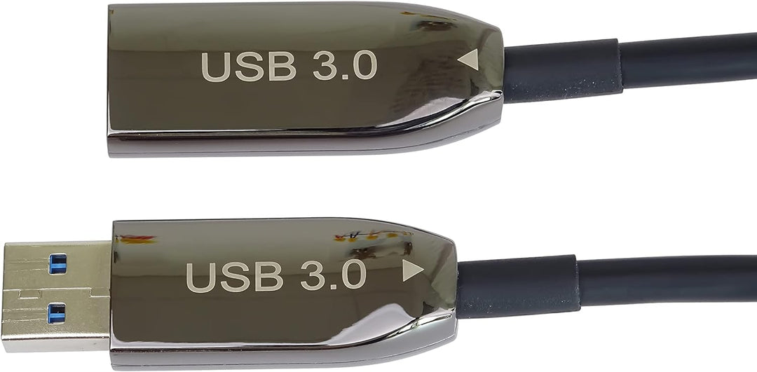 PremiumCord USB 3.0 Optisches Verlängerungskabel 50m (AOC), Glasfaser Kabel, Datenkabel SuperSpeed b