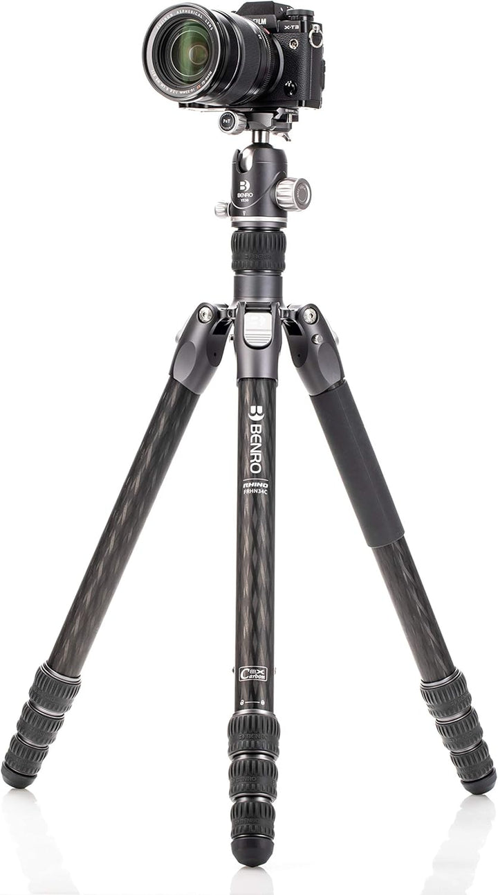 Benro Carbon Fibre Three Series Tripod/Monopod with VX30 Ballhead, 4 Leg Sections, Twist Leg Locks,