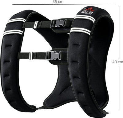 HOMCOM Gewichtsweste Weight Vest 10 kg verstellbar für Gewicht Tranning Krafttrainning Mann/Frau Oxf