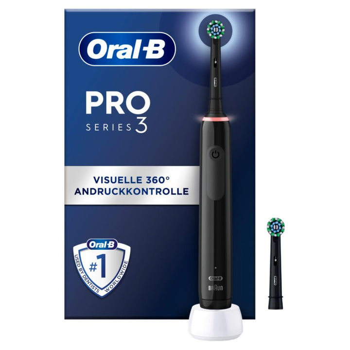 Oral-B PRO 3 3000 Elektrische Zahnbürste/Electric Toothbrush, 2 CrossAction Aufsteckbürsten, mit 3 P