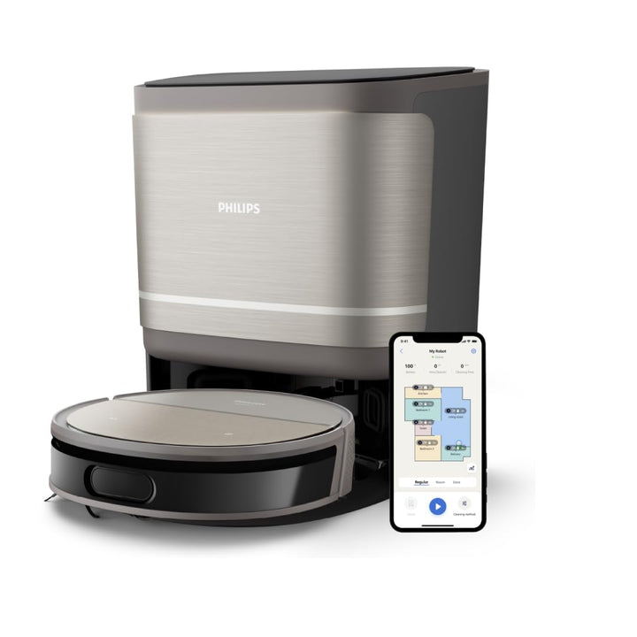 Philips 9000 Series Saug- und Wischroboter - mit automatischer Staubabsaugstation, rollender Wischmo