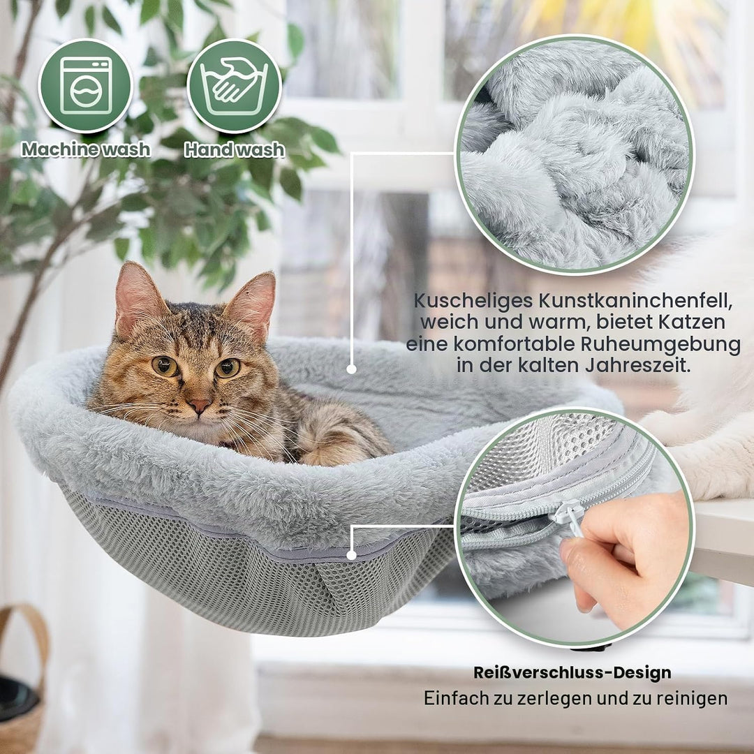 Katzen-Schreibtischbett – Ein-Klick-Faltung, versunkenes Design und platzsparendes halbrundes Katzen