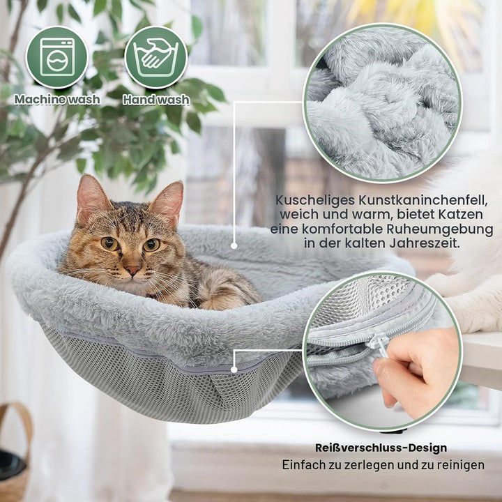 Katzen-Schreibtischbett – Ein-Klick-Faltung, versunkenes Design und platzsparendes halbrundes Katzen