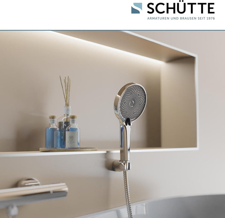 SCHÜTTE Handbrause SAMOA RAIN | Samtstrahl-Technologie | Duschkopf mit über 300 Düsen | 3 einstellba