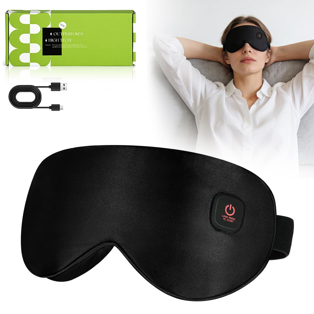 Wärmebrille, Wärmbrille kabellos Augenmaske Wärmend 3 Stufen Wiederaufladbar Maske, Schlafmaske, mas