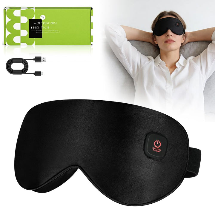 Wärmebrille, Wärmbrille kabellos Augenmaske Wärmend 3 Stufen Wiederaufladbar Maske, Schlafmaske, mas