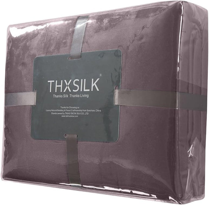 THXSILK Seidenbettwäsche Set 2 teilig, Bettbezug 155x 220 cm und 80 x 80 cm Kissenbezug, Hypoallerge