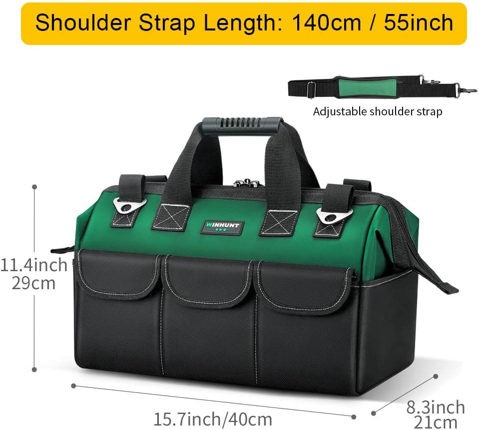 WINHUNT Werkzeugtasche, 16-Zoll Werkzeugtaschen Organizer, Werkzeug Aufbewahrungstasche mit weitem M