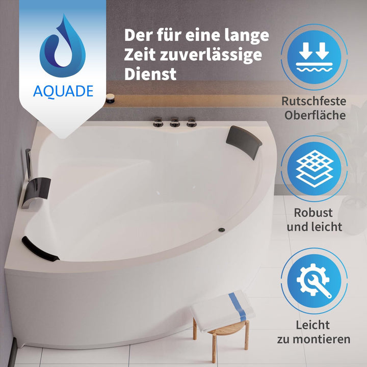 Aquade Acryl Eckbadewanne 140x140 Modell: Koblenz - Weiss Badewanne Komplettset 140x140 - Badewannen