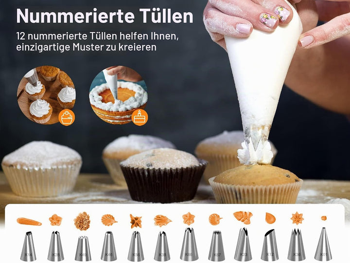Comforty 71 Stücke Torten Zubehör, Torten Set, Cake Stand, Drehteller für Anfänger und Profis, 3