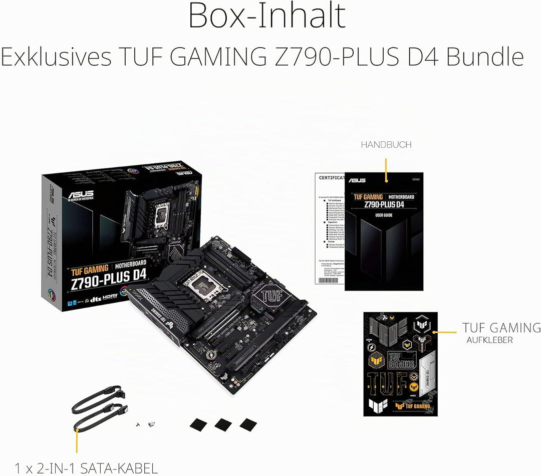 ASUS TUF Gaming Z790-Plus D4 Mainboard Sockel Intel LGA1700 (ATX, PCIe 5.0, DDR4 Speicher, 4x M.2, H