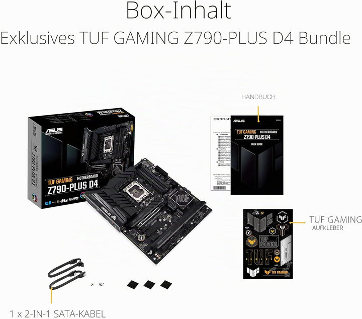 ASUS TUF Gaming Z790-Plus D4 Mainboard Sockel Intel LGA1700 (ATX, PCIe 5.0, DDR4 Speicher, 4x M.2, H