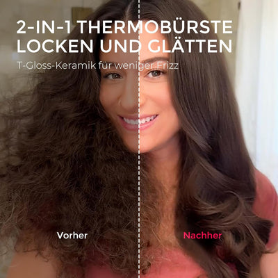 TYMO STYLUX Thermobürste, Thermal Brush 43mm 38mm Hot Brush für Erzeugung natürlicher Locken, Rotier