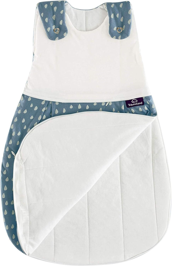 Träumeland S0102705 Aussenschlafsack LIEBMICH Tropfen Ozeanblau 68/74, mehrfarbig