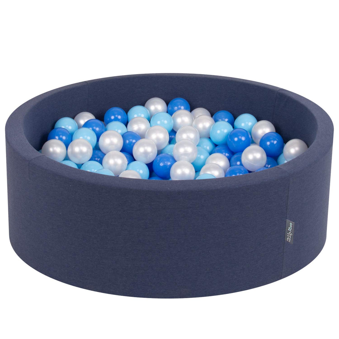 KiddyMoon Bällebad 90X30cm/300 Bälle ∅ 7Cm Bällepool Mit Bunten Bällen Für Babys Kinder Rund, Dunkel
