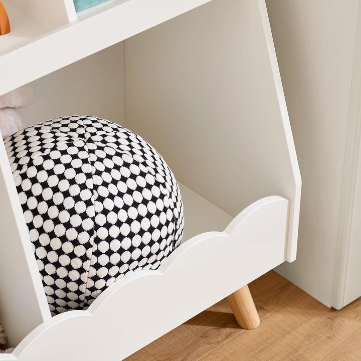 SoBuy Kinderregal mit 5 Fächern Aufbewahrungsregal für Kinder Bücherregal Montessori Regal weiss BHT