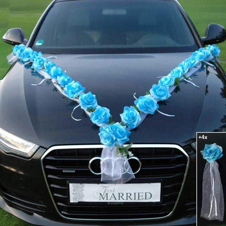 Rosen Girlande Braut Paar Rose Deko Dekoration Autoschmuck Hochzeit Car Auto Wedding ®Auto-schmuck D