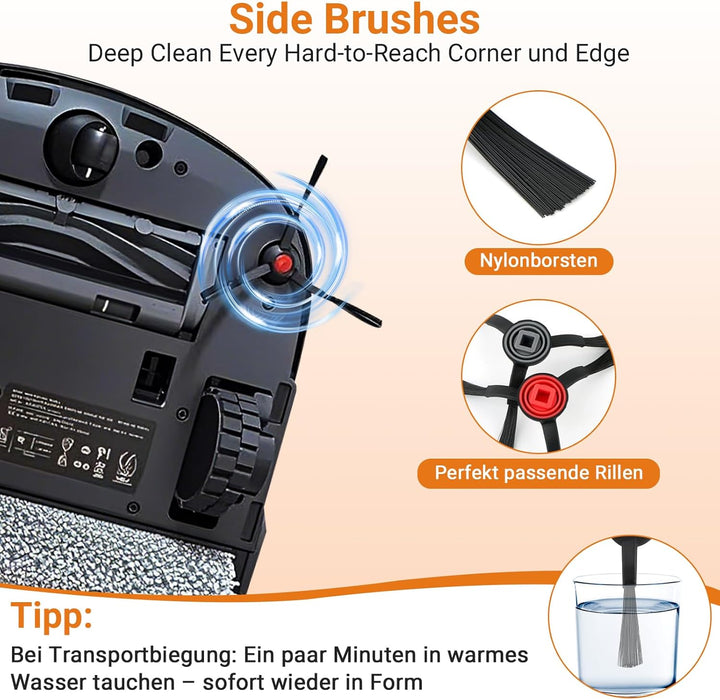 25 Stück Zubehörset für Eufy S1 Pro Saugroboter, 1 Hauptbürste, 1 Roller Wischtuchrolle, 4 Filter, 6