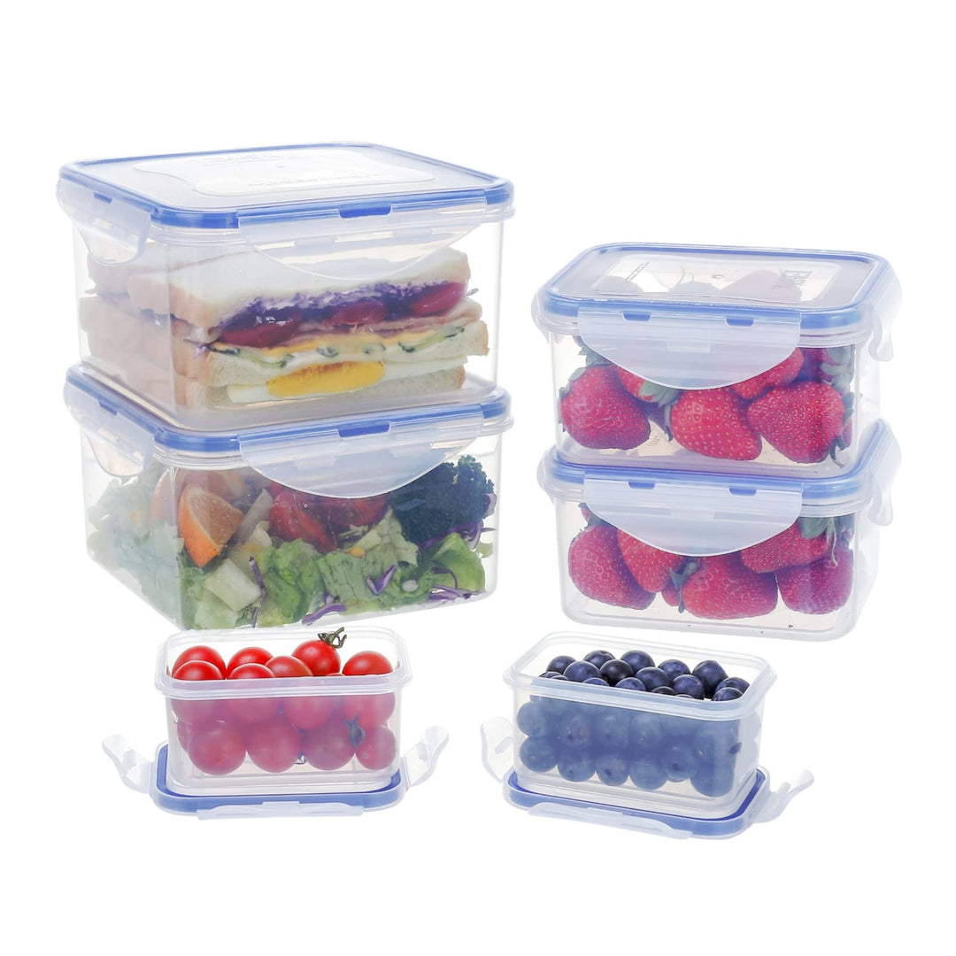 EASYLOCK 6er-Set 1250ML/500ML/180ML Plastikdosen Frischhaltedosen Set mit Deckel, Brotdose,Aufbewahr