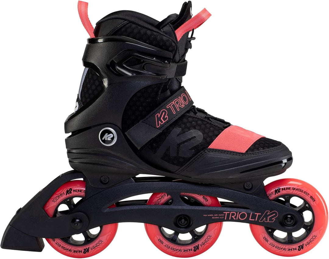 K2 Skates Unisex Inline Skates TRIO LT 100 SHORT CUFF, black - coral, 30F0128 EU: 39.5 (UK: 6 / US: