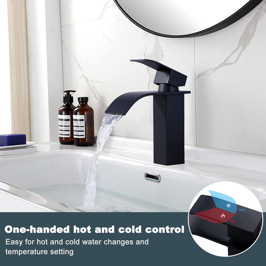 iVIGA Wasserhahn Bad, 175MM Waschtischarmatur wenig Lärm Einhandmischer Wasserfall Waschbeckenarmatu