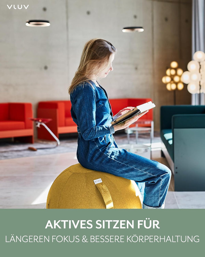 VLUV BOL LEIV Stoff-Sitzball, ergonomisches Sitzmöbel für Büro und Zuhause, Möbelbezugsstoff, robust