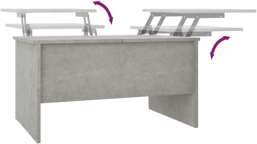 FIRBNUS 80x50x42,5 cm Couchtisch Höhenverstellbar Kleiner Beistelltisch Wohnzimmertisch Stilvollen K