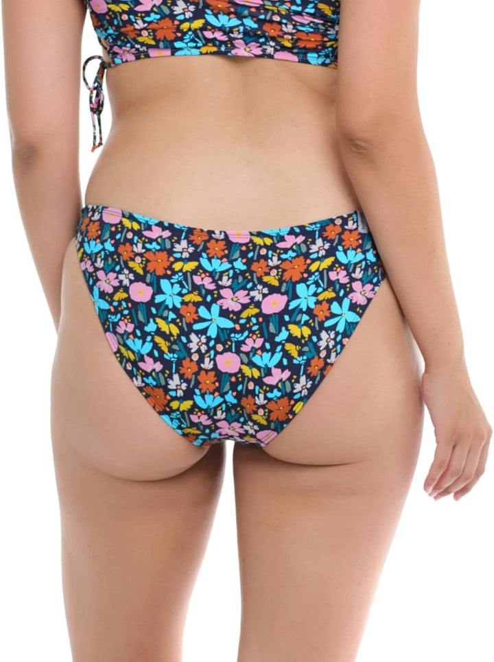 Body Glove Damen Bikinihose mit Vollständiger Abdeckung Bikini-Unterteile XS Lebendiger Blumendruck,