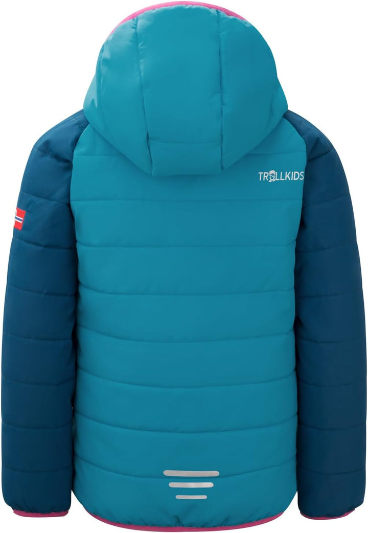 Trollkids Hafjell PRO Skijacke, Dunkeltürkis/Madeirablau/Helle Beere